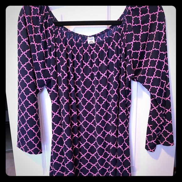 Tee For The Soul Dresses & Skirts - Pink & Black Tunic Dress Stretchy Tee For The Soul